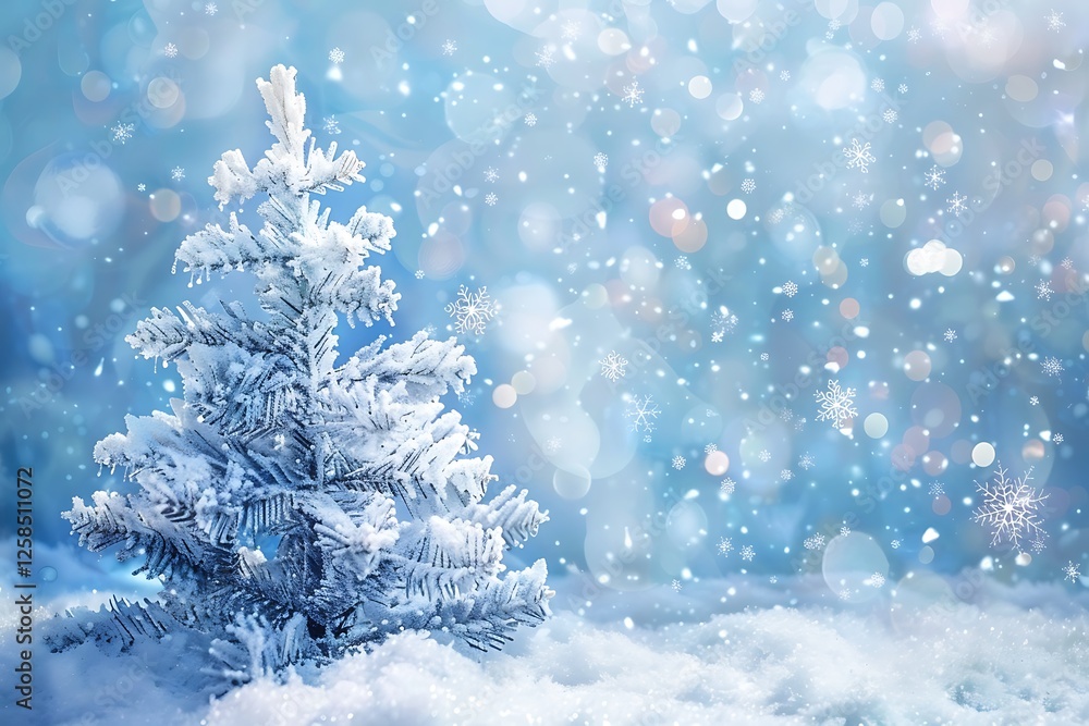 christmas tree on snow christmas tree on snow