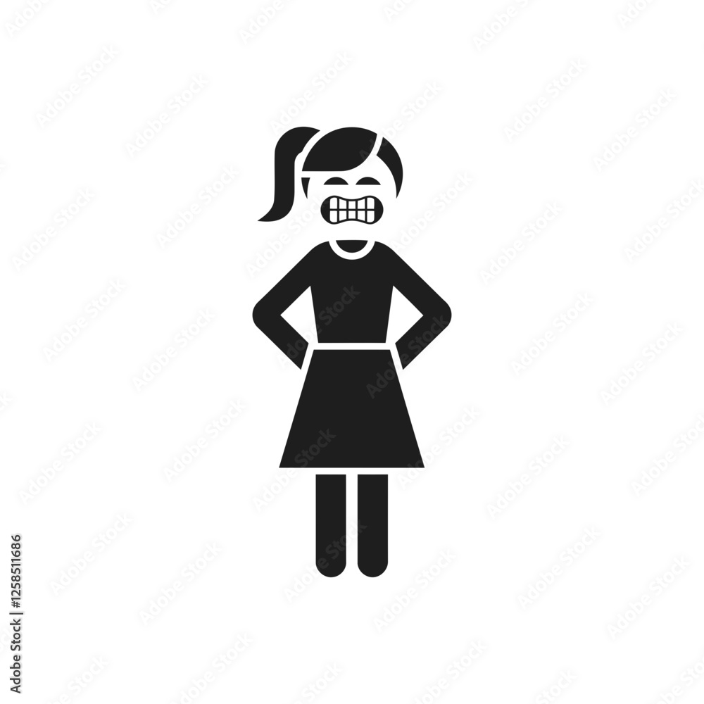 Female Anger Expression State Icon Female Anger Expression State Icon