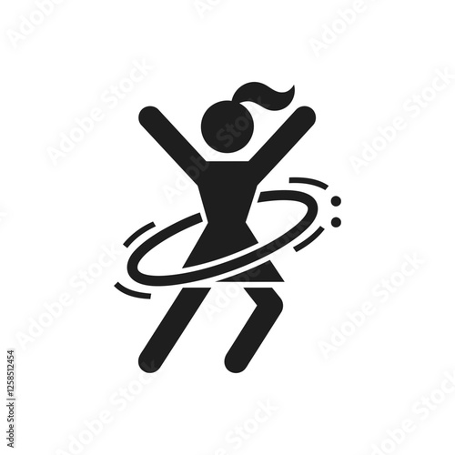 Girl Spinning Hula Icon