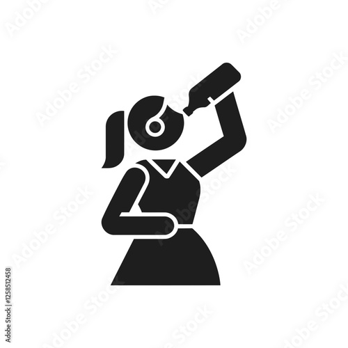 Thirsty Girl Drinking Icon