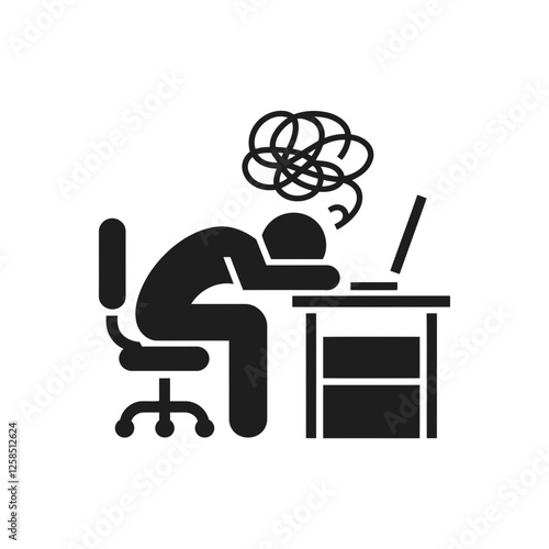Office Worker Burnout State Icon