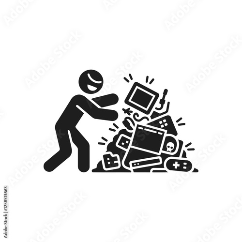 electronic waste disposal icon