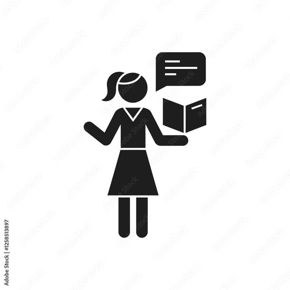 female teacher lecture icon