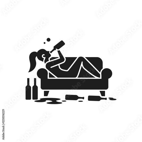 Drinking Alcohol Addiction Icon