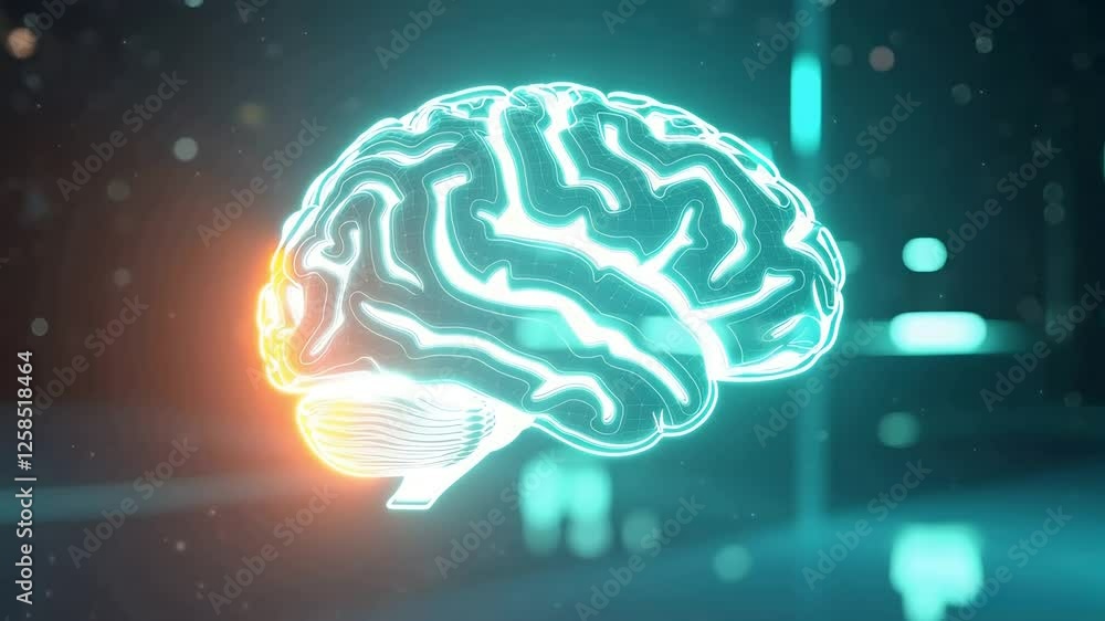 Neon Human Brain Animation Neon Human Brain Animation