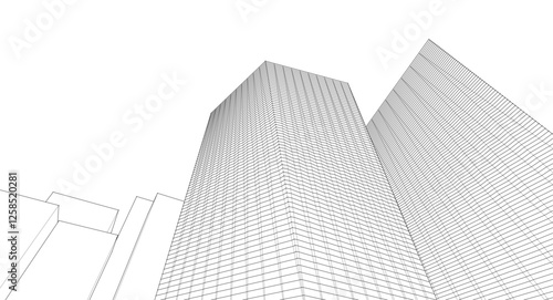 modern office buildings concept 3d illustration