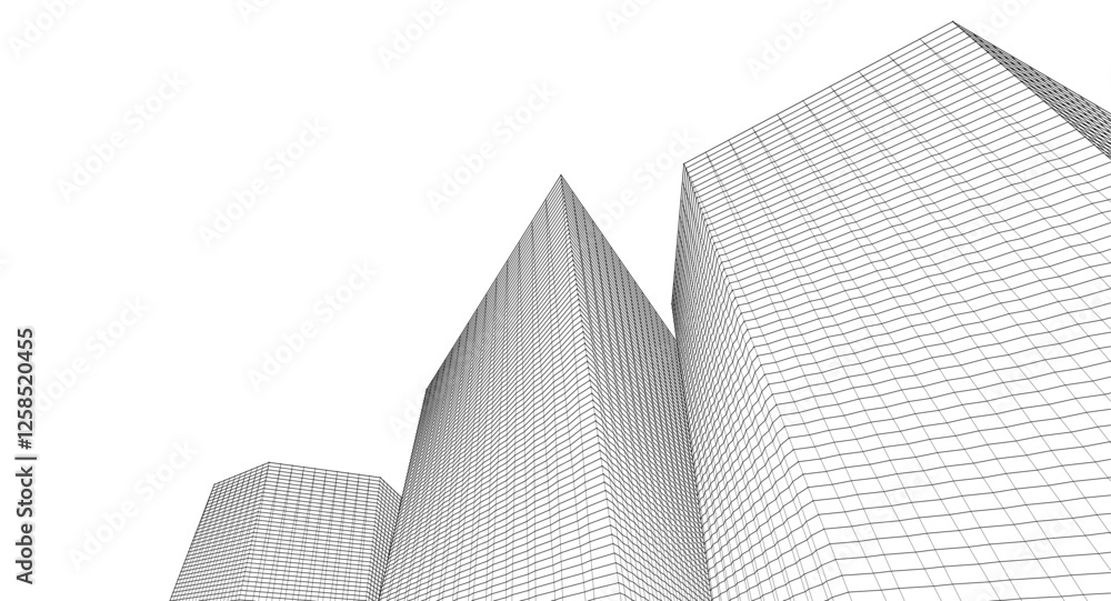 Fototapeta premium modern office buildings concept 3d illustration
