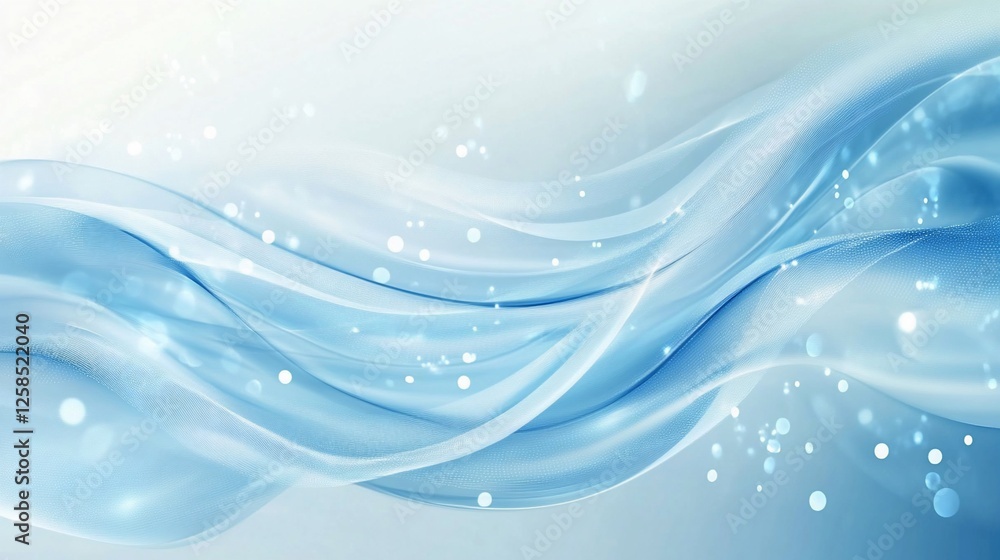 Abstract blue waves, light bokeh background, design element Abstract blue waves, light bokeh background, design element