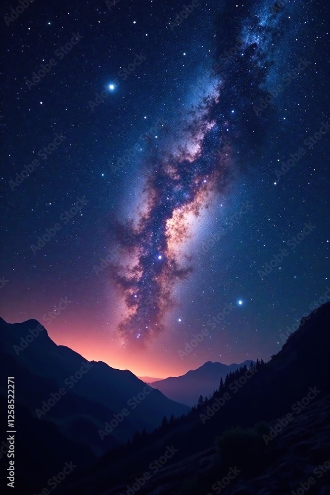 Fototapeta premium Ethereal starlight illuminates the vast expanse of space, space, , galaxy