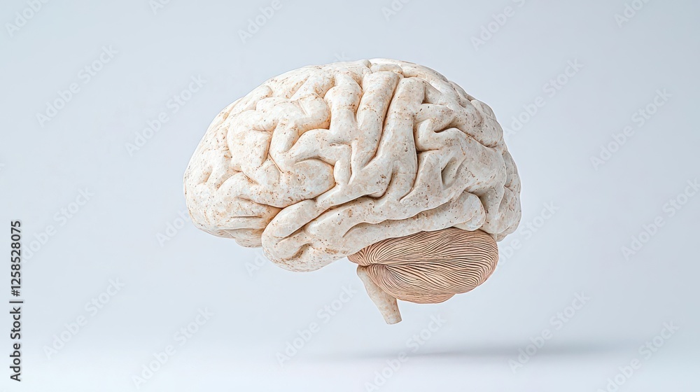3d Model Of A Brain On A Light Gray Background 3d Model Of A Brain On A Light Gray Background