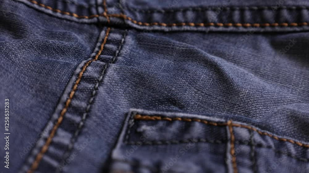 Close-up view of blue denim fabric showcasing detailed stitching and texture in well-structured design
Close-up view of blue denim fabric showcasing detailed stitching and texture in well-structured design