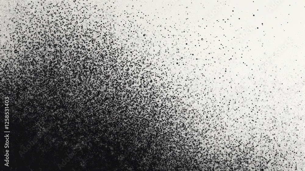 Obraz premium Monochrome Gradual Spray Pattern with Dotted Halftone Effect