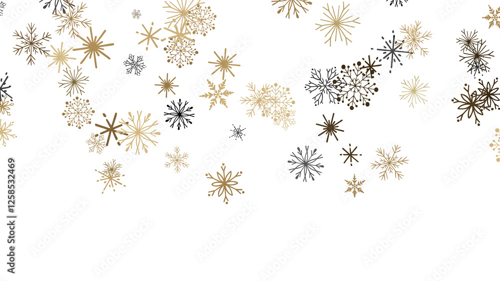 Snowflakes - golden openwork shiny snowflakes, star, 3D rendering. Snowflakes - golden openwork shiny snowflakes, star, 3D rendering.