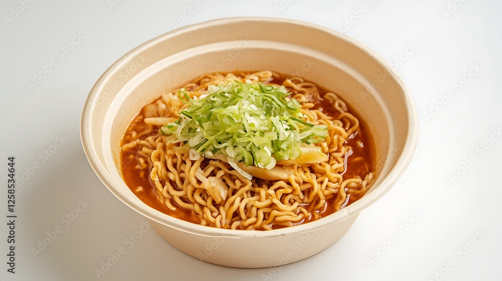 Steaming Hot Ramen on Clean White Surface Steaming Hot Ramen on Clean White Surface