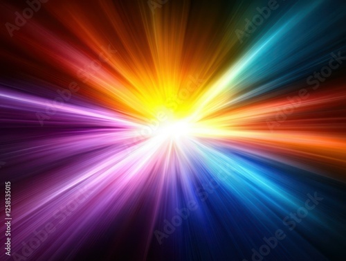 Radiant Light Explosion Bursting with Vibrant Colors and Dynamic Energy Artistic Illustration