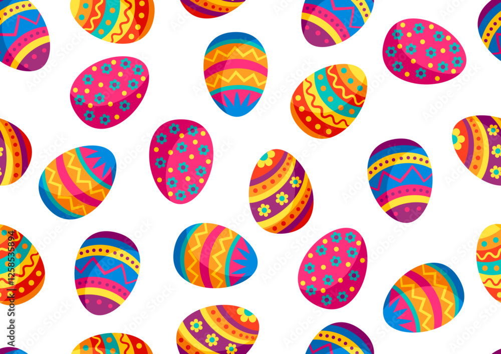 Pattern with cute Easter eggs. Pattern with cute Easter eggs.