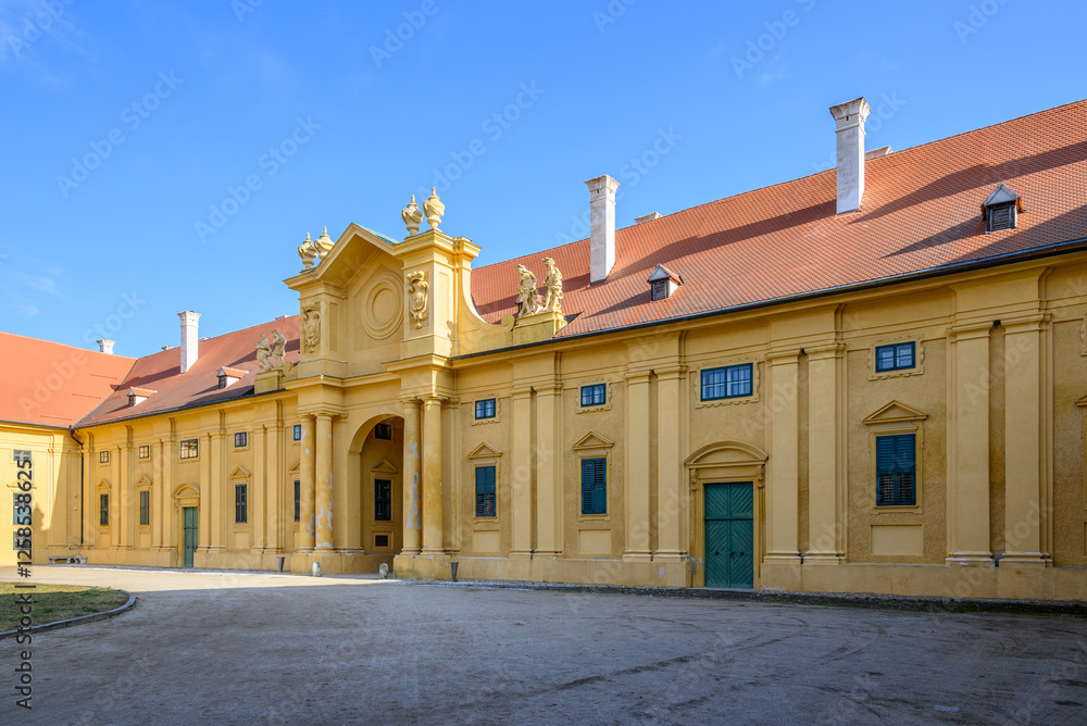 Fototapeta premium Lednice Castle complex, UNESCO World Heritage site in the South Moravia region in Lednice, Czech Republic