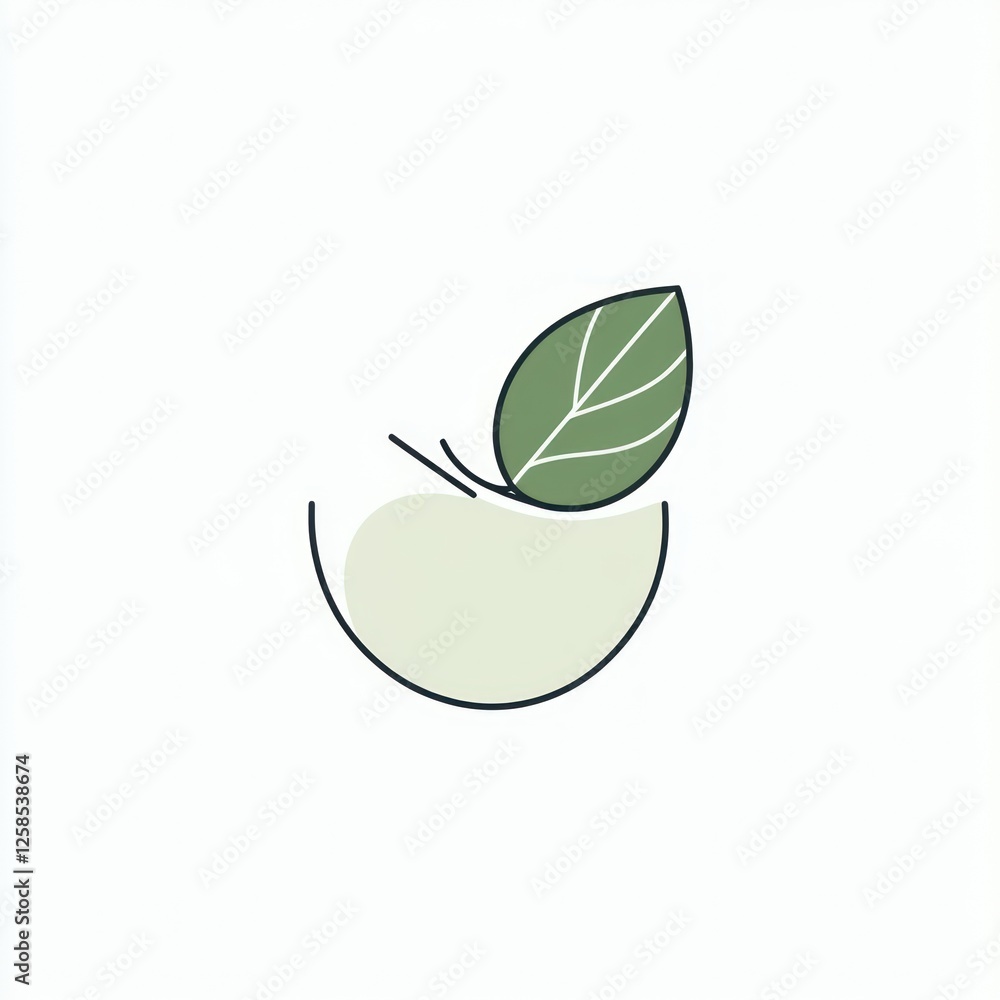 Simple apple and leaf graphic, healthy eating icon, minimalist design, vector illustration, potential stock photo use Simple apple and leaf graphic, healthy eating icon, minimalist design, vector illustration, potential stock photo use