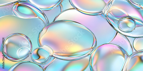Wallpaper Mural Iridescent Bubbles, Abstract Art, Shimmering, Pastel,  Fluid Forms Dance Gracefully in Light Torontodigital.ca