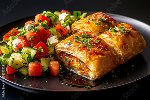  kotopita with greek salad photo