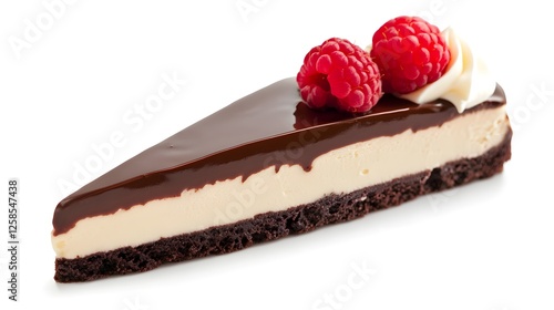 Wallpaper Mural Slice of Chocolate Cheesecake with Raspberries and Cream Torontodigital.ca