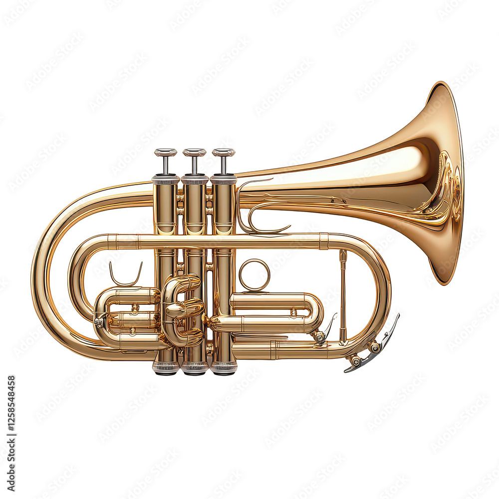 Obraz premium Pocket trumpet isolated on transparent background
