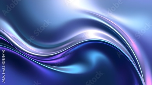 Cyberpunk-Inspired Metallic Hologram with Teal and Purple Reflections