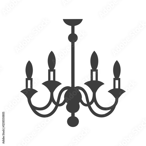 Luxury Chandelier Icon vector for Interior Design and Lighting Branding.