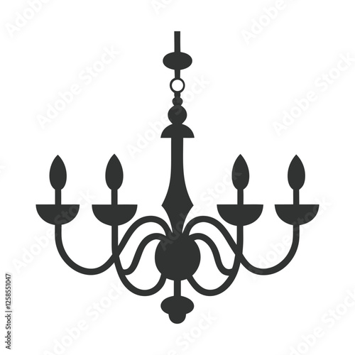Luxury Chandelier Icon vector for Interior Design and Lighting Branding.