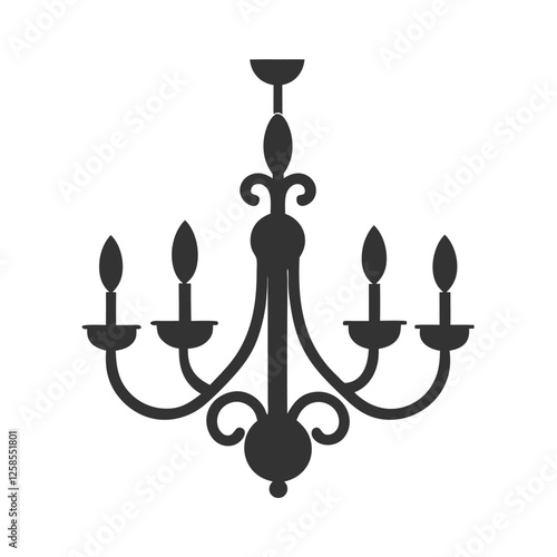 Luxury Chandelier Icon vector for Interior Design and Lighting Branding.