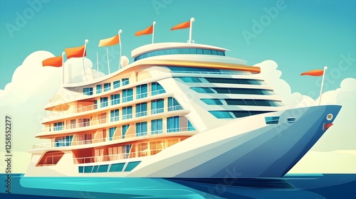 Wallpaper Mural Luxury Cruise Ship Sailing on a Calm Ocean Torontodigital.ca