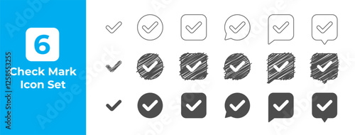 Check Mark Icon Set Collection for UI Design