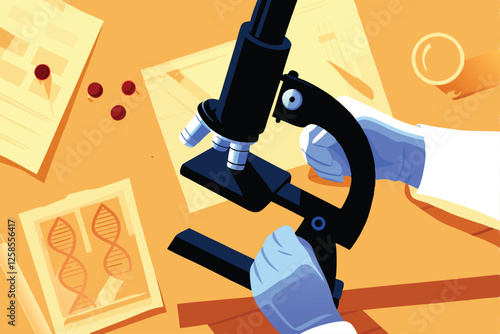 A forensic scientist meticulously examines crime scene evidence within a sterile lab, using advanced instruments.