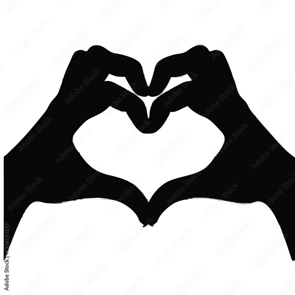 Fototapeta premium Love Symbol Hand Gesture Silhouette