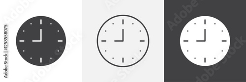 Clock nine icons graphics pack vectors.