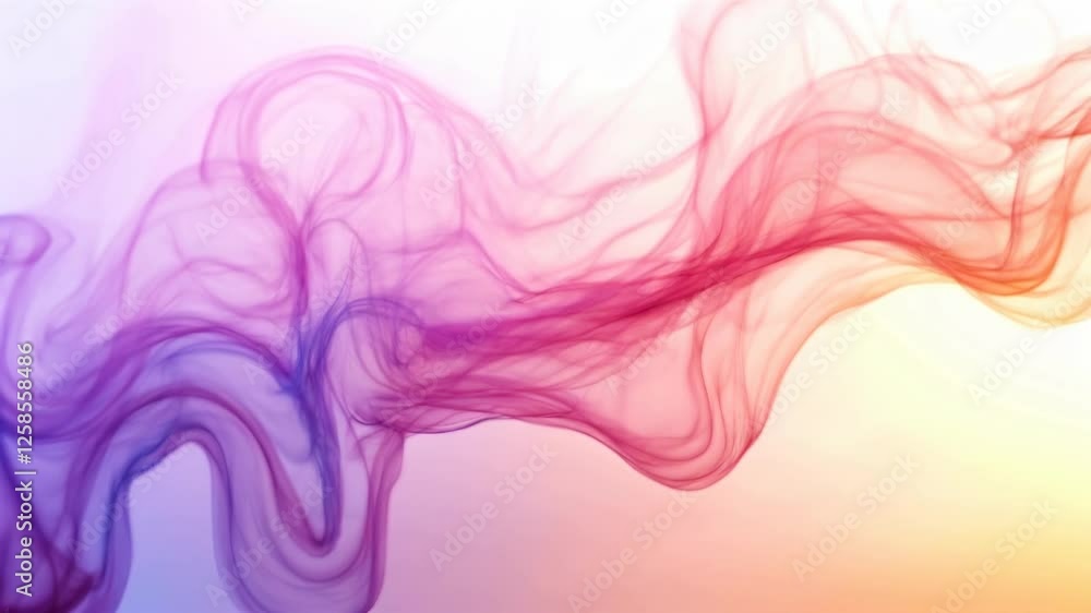 Vibrant colorful smoke waves flowing gracefully across a warm gradient background Vibrant colorful smoke waves flowing gracefully across a warm gradient background