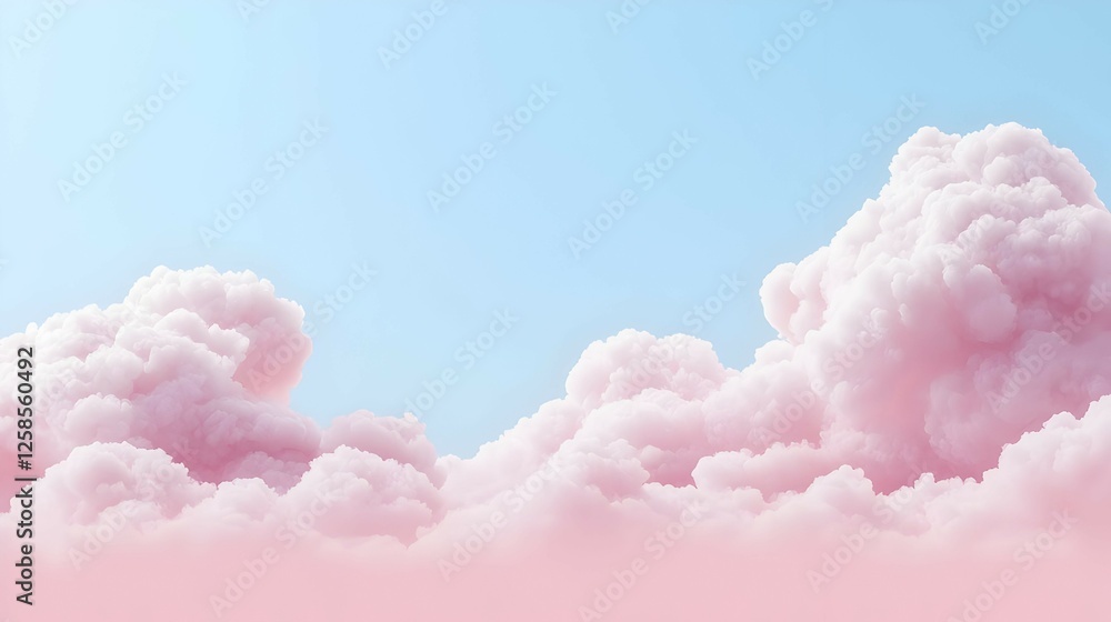 Pastel Pink Cloudscape Against Light Blue Sky Pastel Pink Cloudscape Against Light Blue Sky