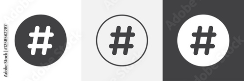Hashtag icons graphics pack vectors.