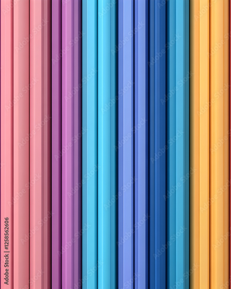 Obraz premium Rows of colored pencils in pastel shades, background. Education, school, art, design