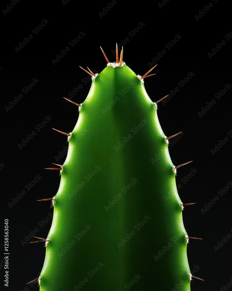 Close-up view of a striking cactus against a dark background, showcasing its unique structure. Close-up view of a striking cactus against a dark background, showcasing its unique structure.