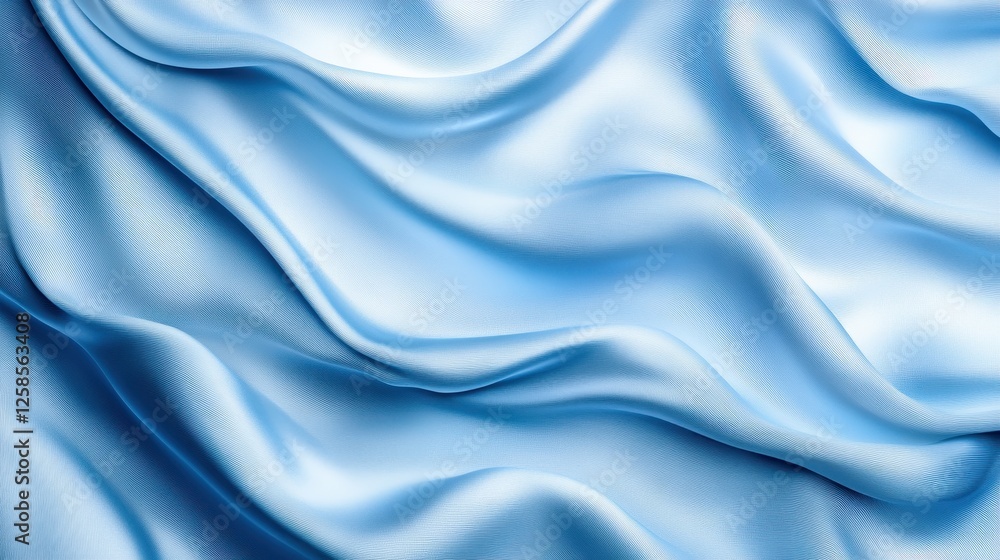 Serene Sky Blue Silk Fabric with Elegant Draping and Subtle Texture Serene Sky Blue Silk Fabric with Elegant Draping and Subtle Texture