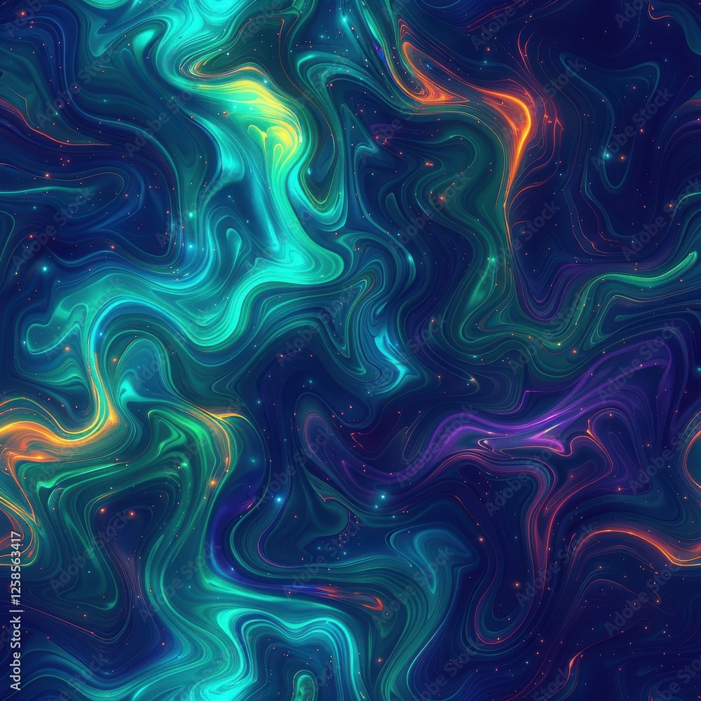 Obraz premium Floating Tendrils of Radiant Light Cosmic Realm Digital Artwork Ethereal Space Abstract Perspective Visual Harmony