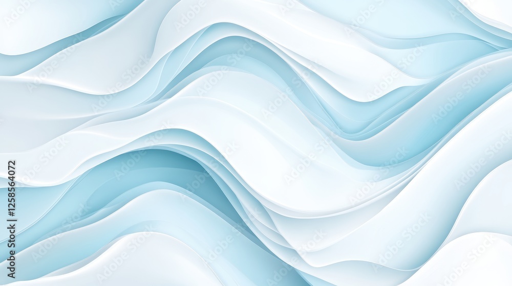 Serene undulating blue and white waves flowing fluidly backdrop Serene undulating blue and white waves flowing fluidly backdrop