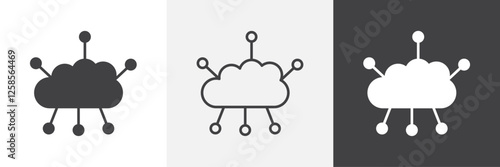 Network cloud icons graphics pack vectors.