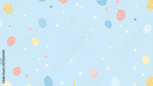 Easter eggs on blue background. Vector illustration background.