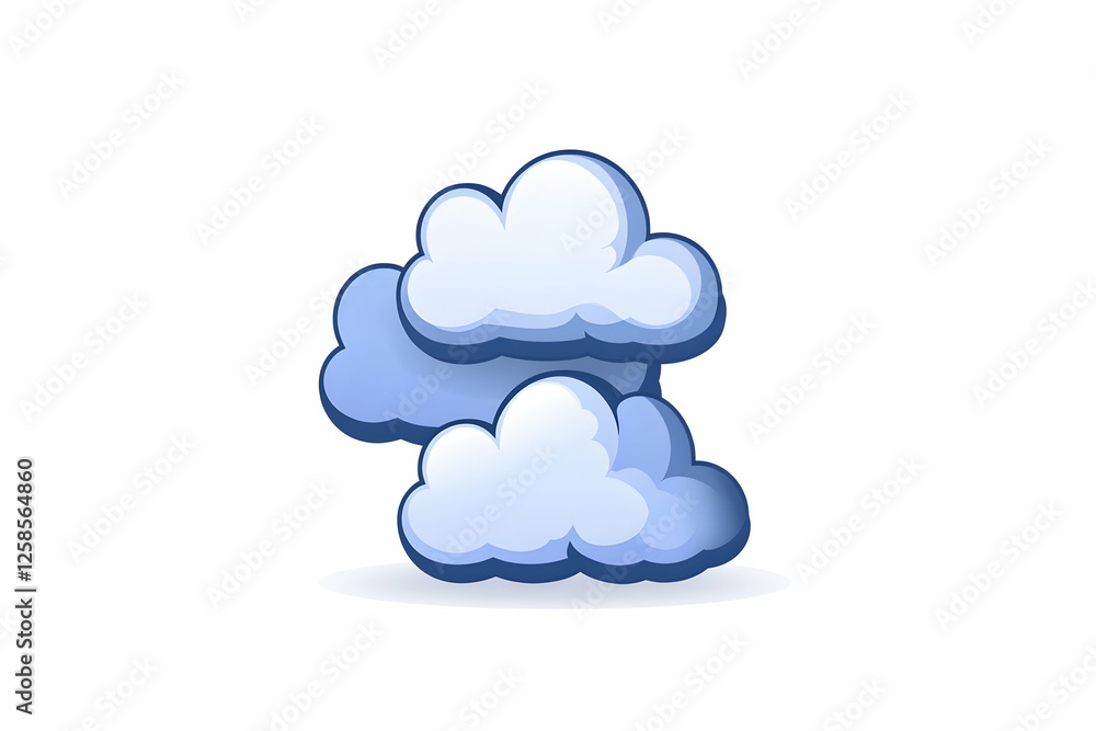 Sky Three fluffy white clouds on a sunny sky. Weather forecast icon for apps & web Sky Three fluffy white clouds on a sunny sky. Weather forecast icon for apps & web