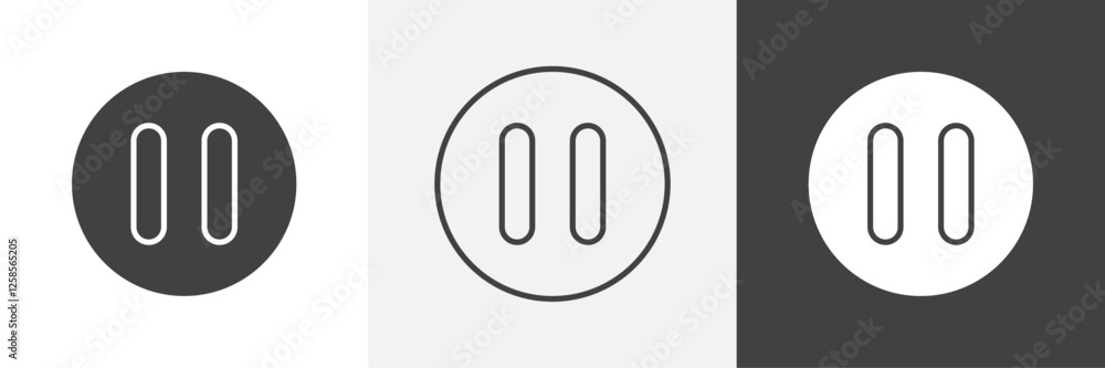 Pause icons graphics pack vectors. Pause icons graphics pack vectors.