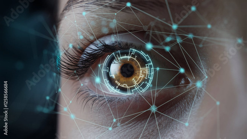 Futuristic Digital Eye Network – AI, Biometrics, Cybersecurity & Technology Concept