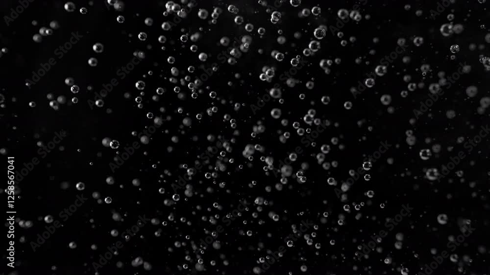Super Slow Motion Shot of Air Bubbles Rising up, Isolated on Black Background at 1000fps. Super Slow Motion Shot of Air Bubbles Rising up, Isolated on Black Background at 1000fps.