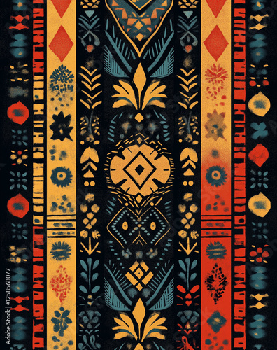 Vibrant Aztec-Inspired Wooden Artwork – Handcrafted Tribal Totem, Colorful Indigenous Wall Art, Cultural Folk Design, Ancient Symbolic Patterns, Ethnic Decorative Sculpture